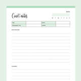Printable Court Notes | Instant Download PDF | A4 and US Letter – Plan ...