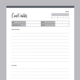 Printable Court Notes - Grey