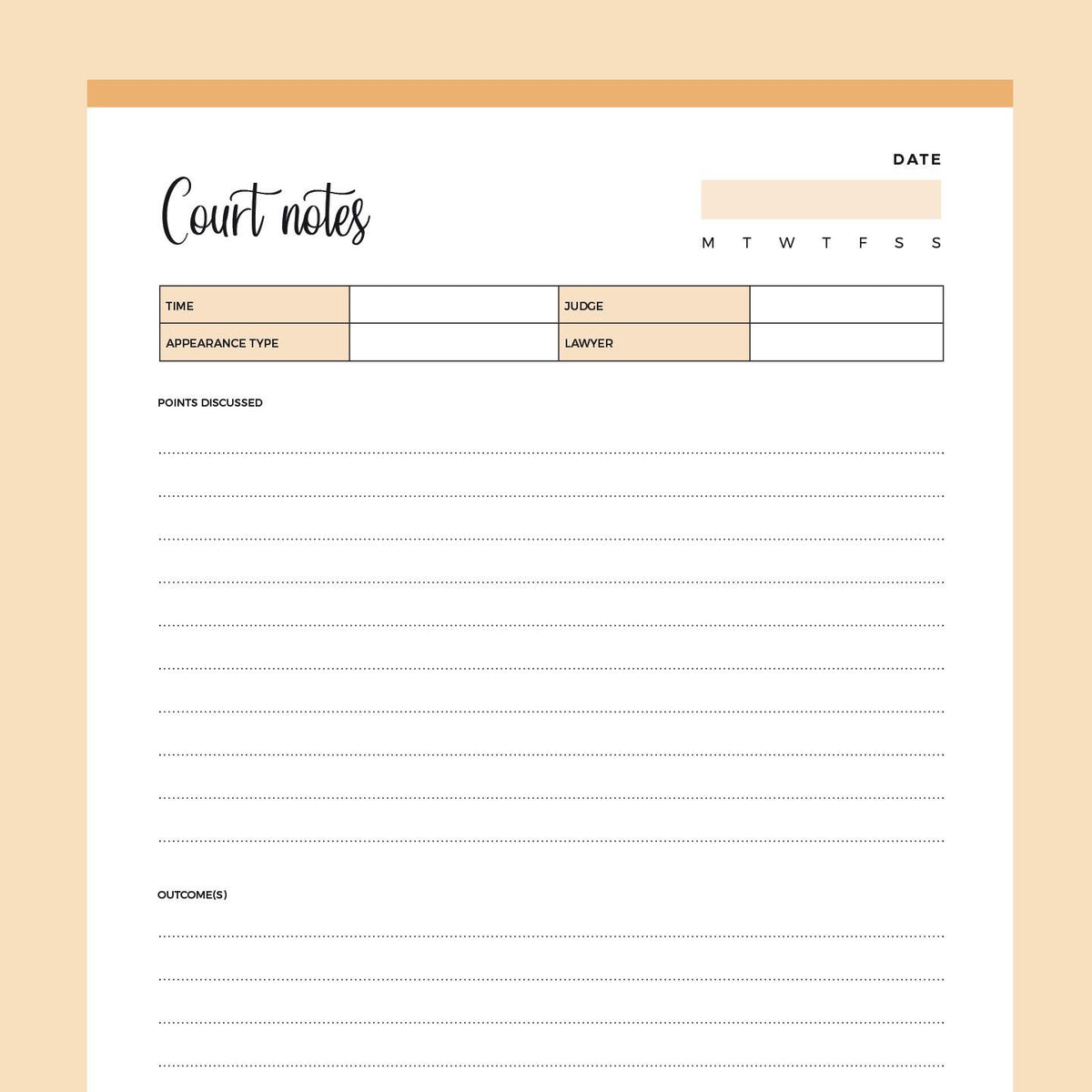 Court Template Download