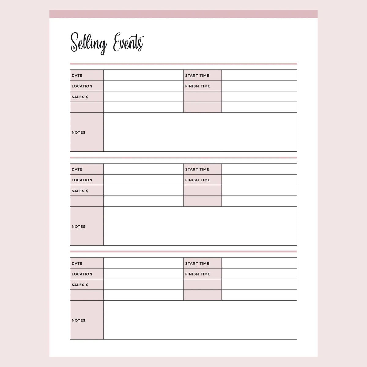 Printable Craft Show Tracker – Plan Print Land