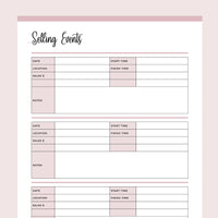 Printable Craft Show Tracker - Pink