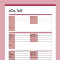 Printable Craft Show Tracker - Red