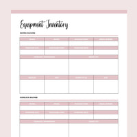 Craftybase Inventory Forms.pdf Printable Crafting Equipment Inventory | Instant download PDF | – Plan ...