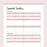 Printable Crafting Equipment Inventory - Pink