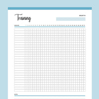 Printable Daily Exercise Tracker - Blue