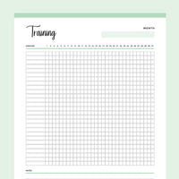 Printable Daily Exercise Tracker - Green
