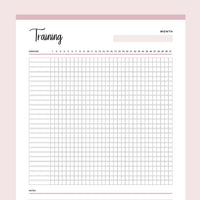 Printable Daily Exercise Tracker - Pink