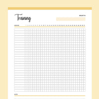 Printable Daily Exercise Tracker - Yellow