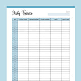 Printable Daily Financial Log | Instant Download PDF | A4 and US Letter ...