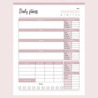 Printable Daily Fitness and Weightloss Template