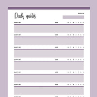 Printable Daily Motivational Quotes - Purple