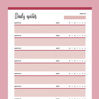 Printable Daily Motivational Quotes - Red
