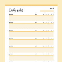 Printable Daily Motivational Quotes - Yellow