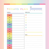 Printable Daily Planner For Kids - Rainbow