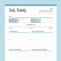 Printable Daily Positivity Journals - Blue