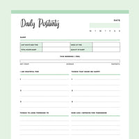 Printable Daily Positivity Journals - Green