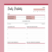 Printable Daily Positivity Journals - Red