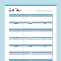 Printable Daily Quilt Planner - Blue