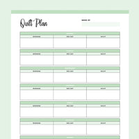 Printable Daily Quilt Planner - Green