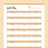 Printable Daily Quilt Planner - Orange