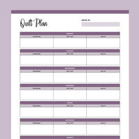 Printable Daily Quilt Planner - Purple