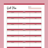Printable Daily Quilt Planner - Red