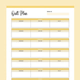 Printable Daily Quilt Planner - Yellow