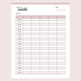 Printable Daily School Timetable - Page 1