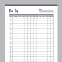 Printable Daily Step Log - Grey