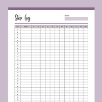 Printable Daily Step Log - Purple