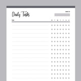 Printable Daily Task Check List - Grey