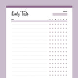 Printable Daily Task Check List - Purple