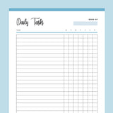 Printable Daily Task Checklist - Blue