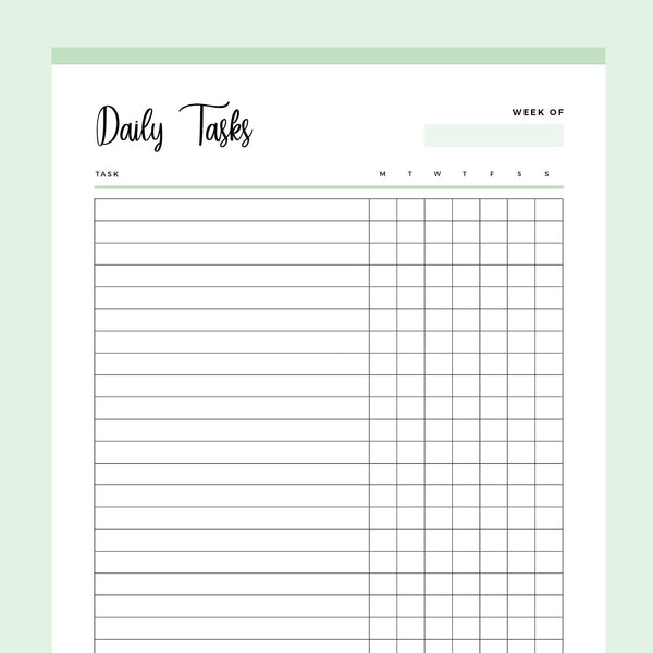 Daily Checklist Printable