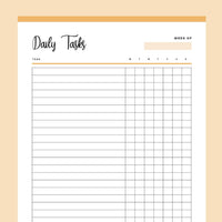Printable Daily Task Checklist - Orange