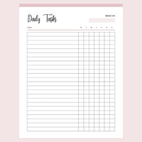Printable Daily Task Checklist