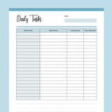 Printable Daily Task List For Cleaning - Blue
