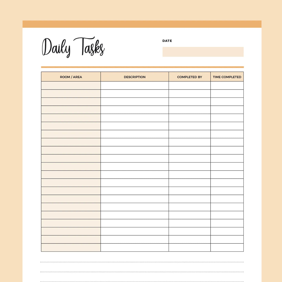 Printable Daily Task List For Cleaning | Instant Download PDF | A4 and ...