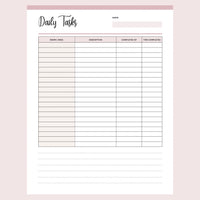 Printable Daily Task List For Cleaning