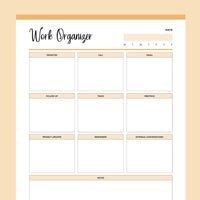Printable Daily Work Organizer - Orange