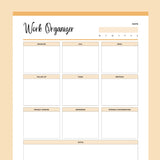Printable Daily Work Organizer - Orange