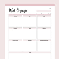 Printable Daily Work Organizer - Pink