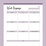Printable Daily Work Organizer - Purple