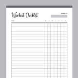 Printable Daily Workout Checklist - Grey
