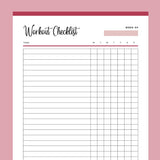Printable Daily Workout Checklist - Red
