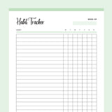Printable Daily Habit Tracker - Green