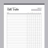 Printable Daily Habit Tracker - Grey