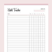 Printable Daily Habit Tracker - Pink
