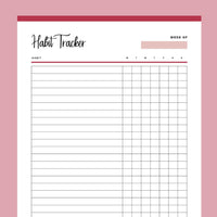 Printable Daily Habit Tracker - Red