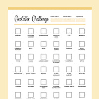 Printable Declutter Challenege Template - Yellow